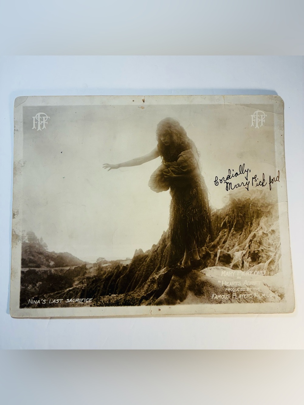Rare Signed Mary Pickford Movie Photo “Hearts Adrift” 1914